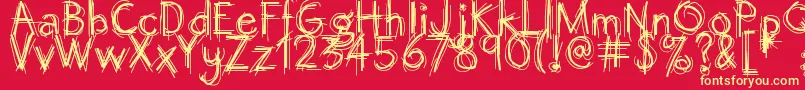 Octemberscript Font – Yellow Fonts on Red Background