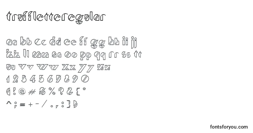 Czcionka TruffletteRegular – alfabet, cyfry, specjalne znaki