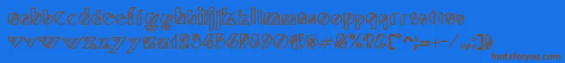 TruffletteRegular-Schriftart – Braune Schriften auf blauem Hintergrund