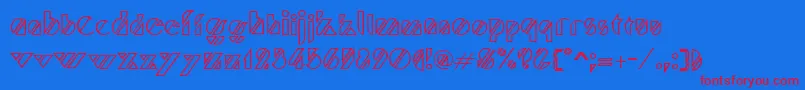 TruffletteRegular Font – Red Fonts on Blue Background