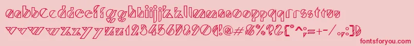 Fonte TruffletteRegular – fontes vermelhas em um fundo rosa