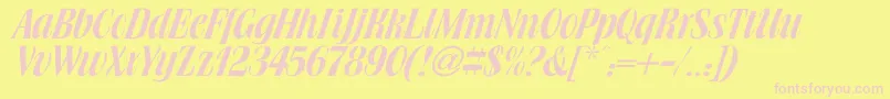 BookJacket Font – Pink Fonts on Yellow Background