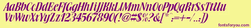 BookJacket Font – Purple Fonts on Yellow Background