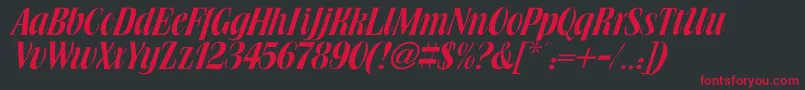 BookJacket Font – Red Fonts on Black Background
