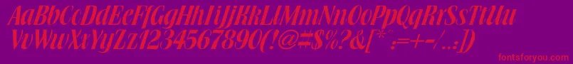 BookJacket Font – Red Fonts on Purple Background