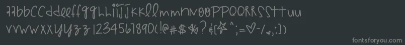 Lisätietoja Hyperpunchpink-fontista Hyperpunchpink-fontti – harmaat kirjasimet mustalla taustalla