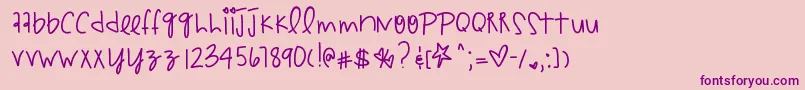 Lisätietoja Hyperpunchpink-fontista Hyperpunchpink-fontti – violetit fontit vaaleanpunaisella taustalla