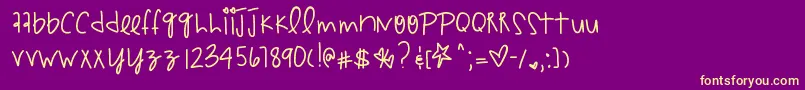 Czcionka Hyperpunchpink – żółte czcionki na fioletowym tle