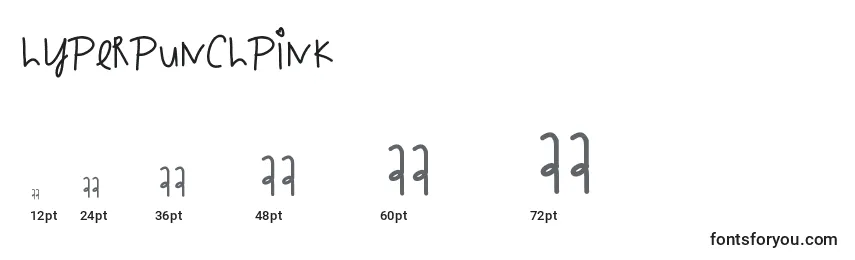 Размеры шрифта Hyperpunchpink