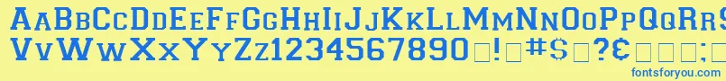 LetterSweaterDisplaySsi Font – Blue Fonts on Yellow Background