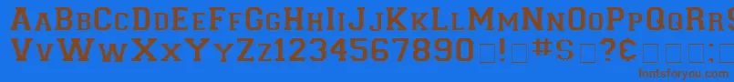 LetterSweaterDisplaySsi Font – Brown Fonts on Blue Background