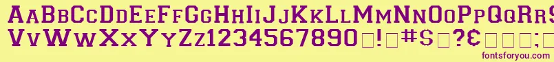 LetterSweaterDisplaySsi Font – Purple Fonts on Yellow Background