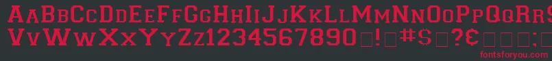 LetterSweaterDisplaySsi Font – Red Fonts on Black Background