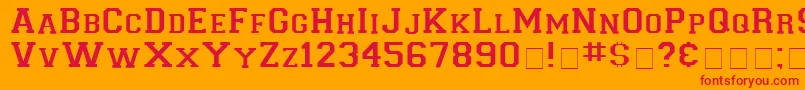 LetterSweaterDisplaySsi Font – Red Fonts on Orange Background