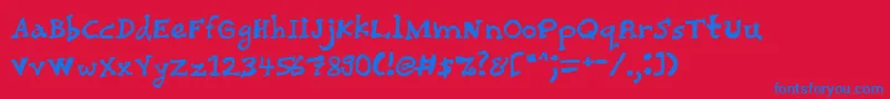 Chairg Font – Blue Fonts on Red Background