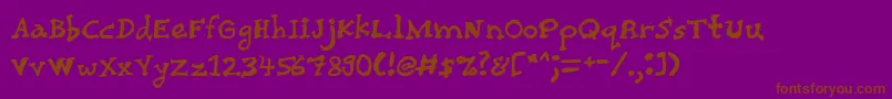 Chairg-Schriftart – Braune Schriften auf violettem Hintergrund