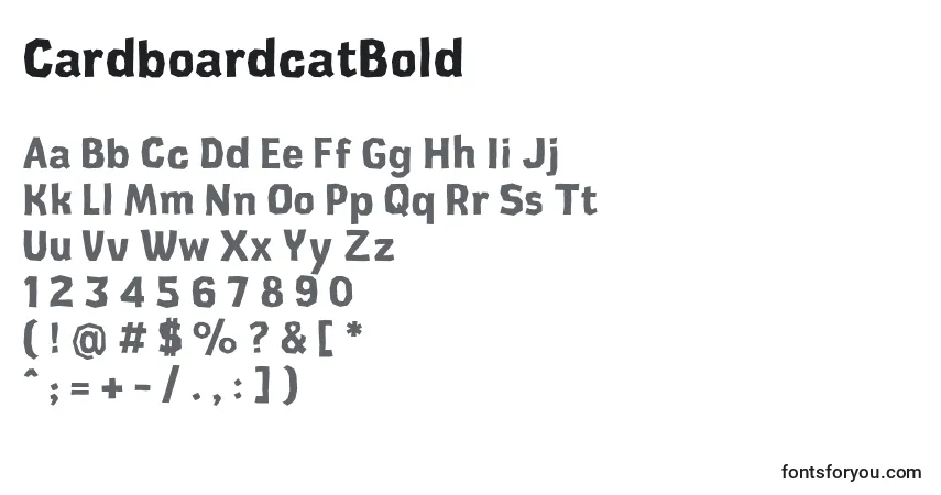 Schriftart CardboardcatBold – Alphabet, Zahlen, spezielle Symbole