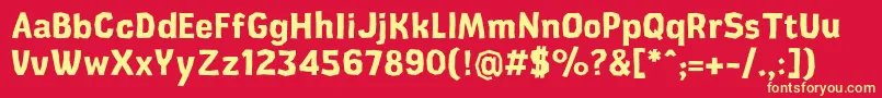 CardboardcatBold Font – Yellow Fonts on Red Background