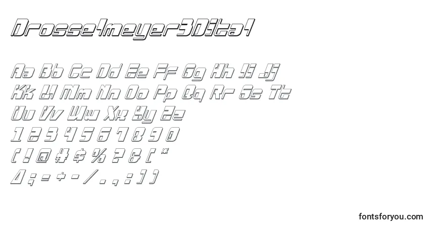 A fonte Drosselmeyer3Dital – alfabeto, números, caracteres especiais
