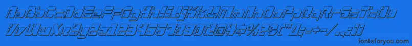 Drosselmeyer3Dital-Schriftart – Schwarze Schriften auf blauem Hintergrund