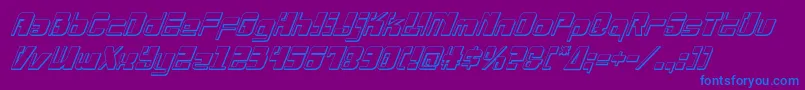 Drosselmeyer3Dital-Schriftart – Blaue Schriften auf violettem Hintergrund