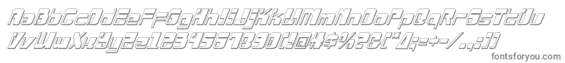 フォントDrosselmeyer3Dital – 白い背景に灰色の文字