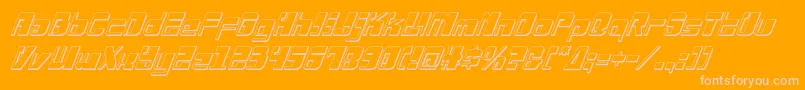 Drosselmeyer3Dital-Schriftart – Rosa Schriften auf orangefarbenem Hintergrund