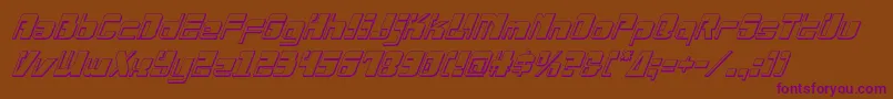 Drosselmeyer3Dital-Schriftart – Violette Schriften auf braunem Hintergrund