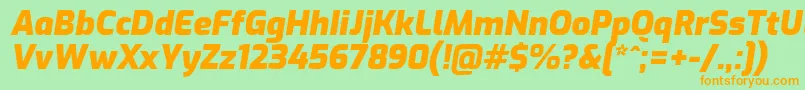 ExoBlackitalic Font – Orange Fonts on Green Background