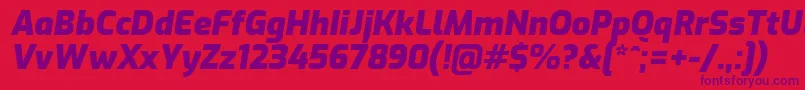 ExoBlackitalic Font – Purple Fonts on Red Background