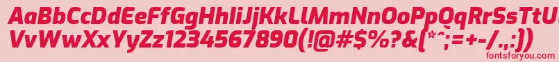 Czcionka ExoBlackitalic – czerwone czcionki na różowym tle
