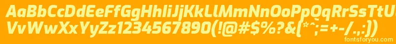 ExoBlackitalic Font – Yellow Fonts on Orange Background