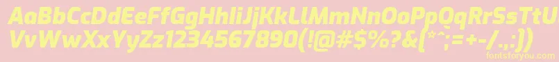 ExoBlackitalic Font – Yellow Fonts on Pink Background