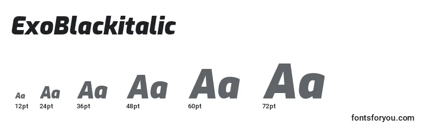 Размеры шрифта ExoBlackitalic