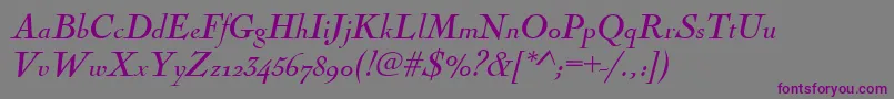 NicolascocteeregItalic Font – Purple Fonts on Gray Background