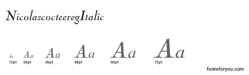 Размеры шрифта NicolascocteeregItalic