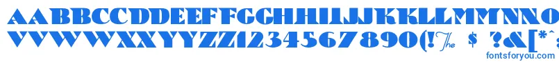 フォントBricABraque – 白い背景に青い文字