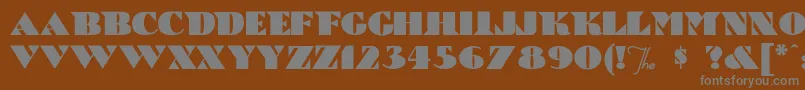 フォントBricABraque – 茶色の背景に灰色の文字