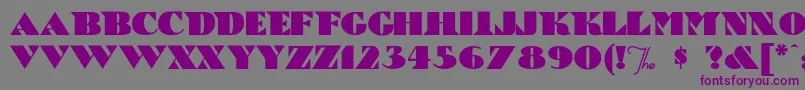 フォントBricABraque – 紫色のフォント、灰色の背景