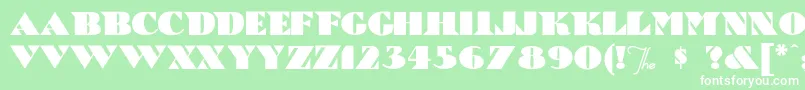 フォントBricABraque – 緑の背景に白い文字