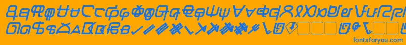 Подробнее о шрифте ZentranItalic Шрифт ZentranItalic – синие шрифты на оранжевом фоне