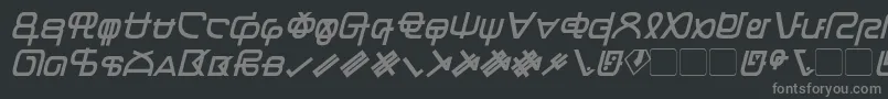 フォントZentranItalic – 黒い背景に灰色の文字