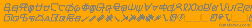 フォントZentranItalic – オレンジの背景に灰色の文字