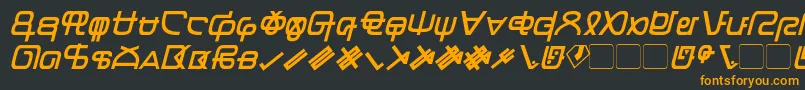 フォントZentranItalic – 黒い背景にオレンジの文字