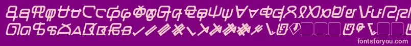 Шрифт ZentranItalic – розовые шрифты на фиолетовом фоне