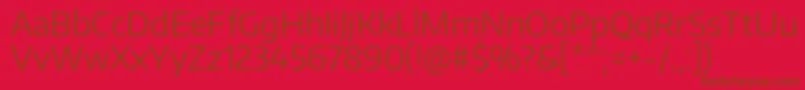 EncodesansLight-Schriftart – Braune Schriften auf rotem Hintergrund