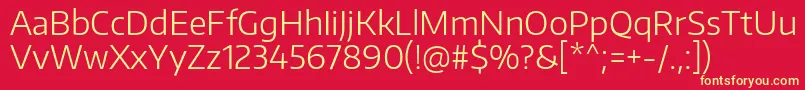 EncodesansLight Font – Yellow Fonts on Red Background