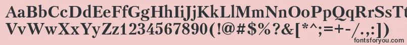 フォントPtr75C – ピンクの背景に黒い文字