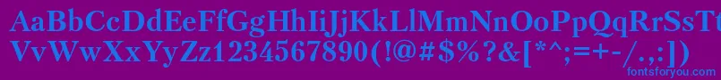 フォントPtr75C – 紫色の背景に青い文字