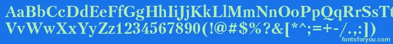 Ptr75C Font – Green Fonts on Blue Background